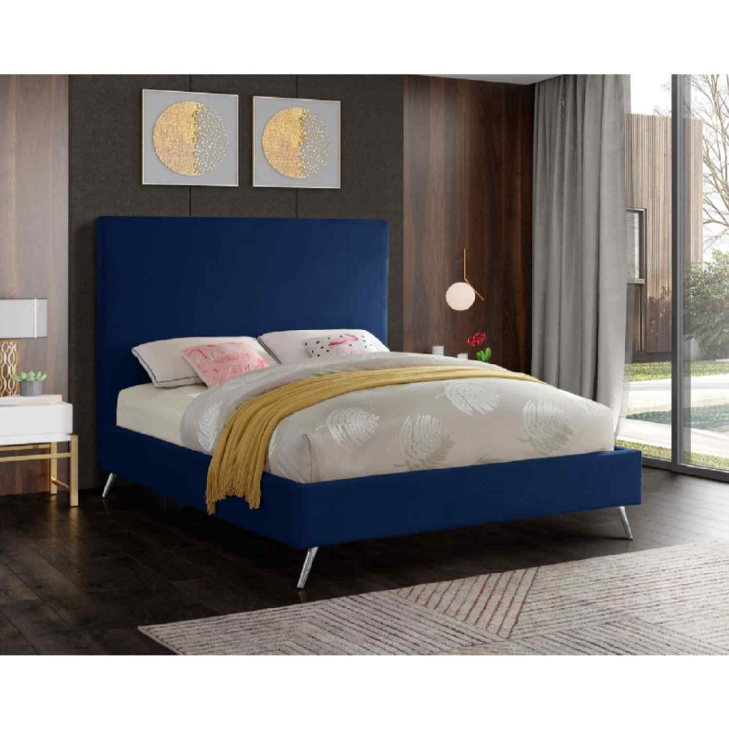 Jelson-Bed-Plush-Velvet-Blue