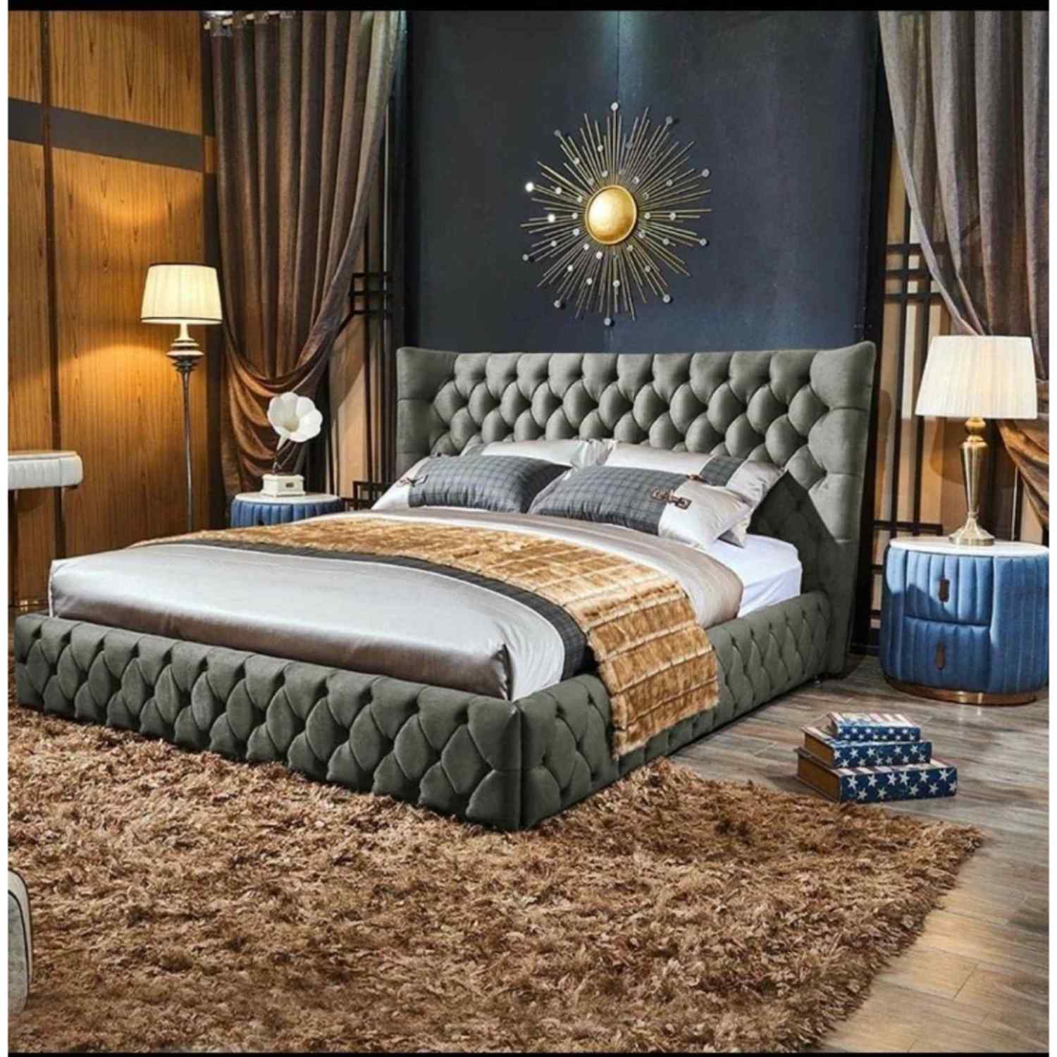 Royale-Bed-Plush-Velvet-Silver